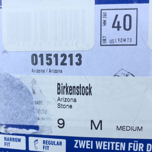 New In Box-Birkenstock Arizona-Stone-Sz 40 (9)-Medium-Narrow Fit - Picture 13 of 16